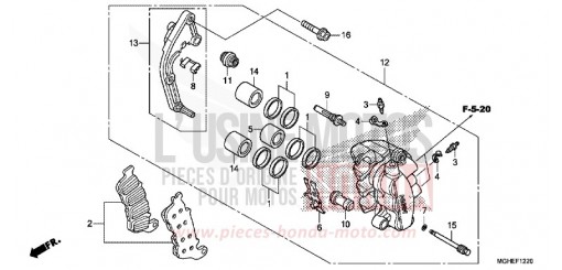 MACHOIRE DE FREIN AVANT G. VFR1200XDE de 2014